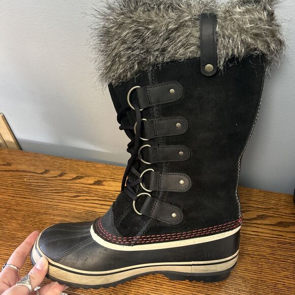 Sorel Womens Joan of Arctic Black Waterproof Leather Snow Boots LL5115-011 Sz 10 - Picture 5 of 13